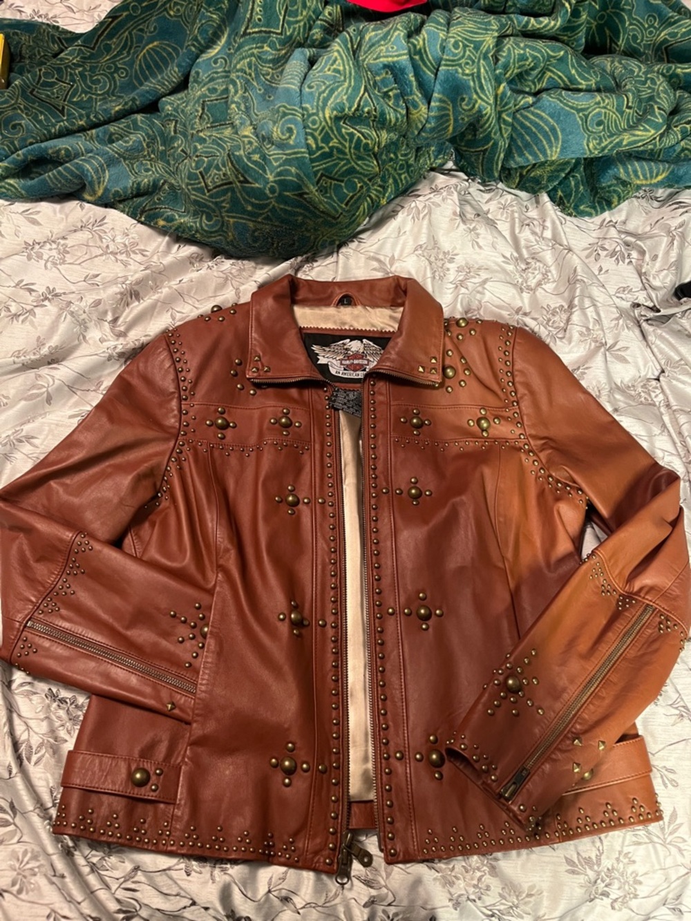 Harley-Davidson Brown Studded Leather Jacket